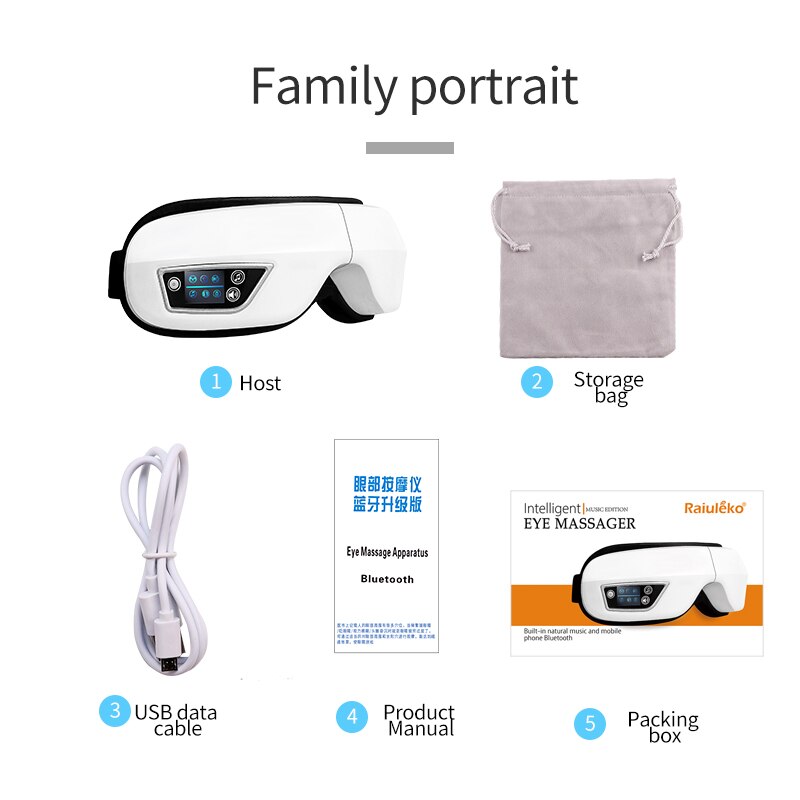 Wibracyjny masażer robić oczu Bluetooth elektryczny masażer okolic oczu zmęczenie zmarszczek łagodzi masaż na podczerwień kompresja powietrza