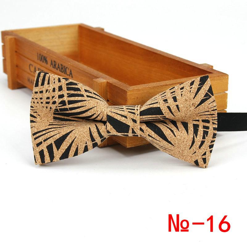 Pajarita de madera de corcho para hombre, pajaritas de madera a rayas Vintage, accesorios de mariposa para boda, negocios informales, Retro, novedad: 16