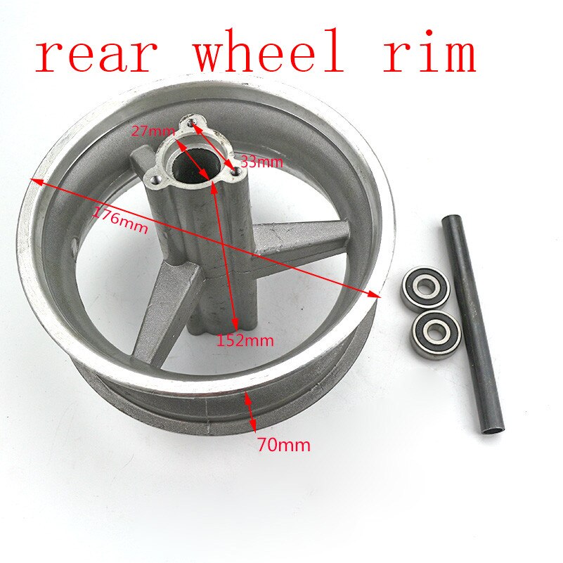 Good Mini Moto Pocket Bike Aluminum Wheel 110/50-6.5 and 90/65-6.5 Front and Rear Hub for Pocket Bike 47cc 49cc: rear rim
