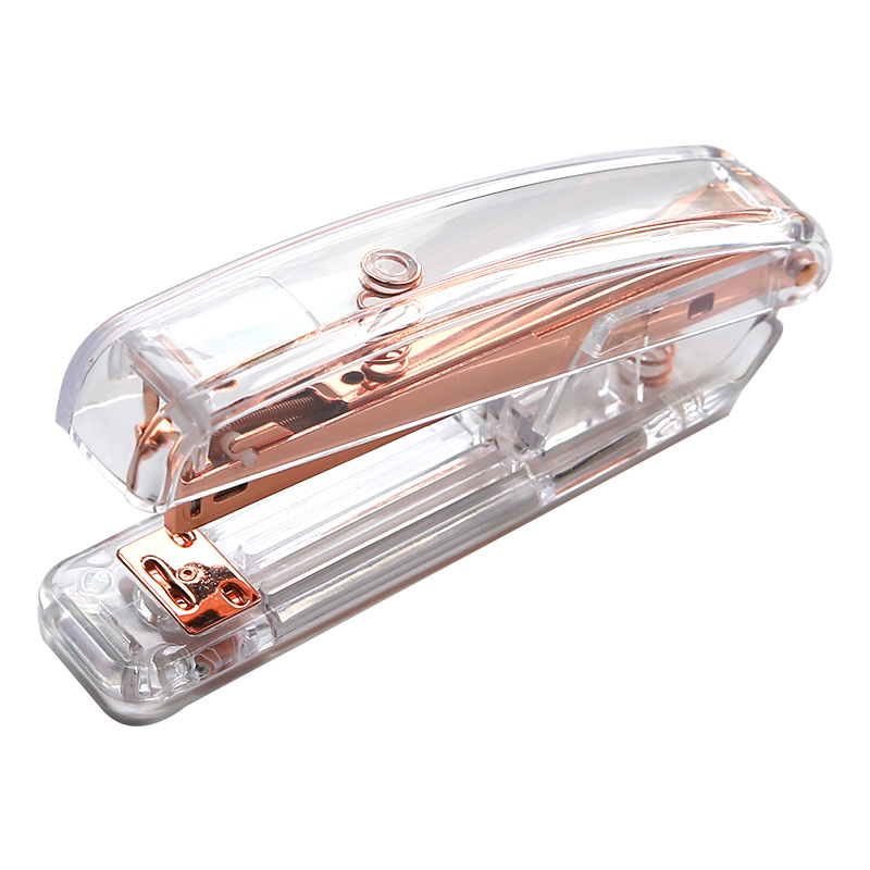 Rose Gold Metal Manual Stapler Transparent Acrylic Stapler NO.10 Durable Gold Color Stapler 4000pcs Staples: rose gold stapler