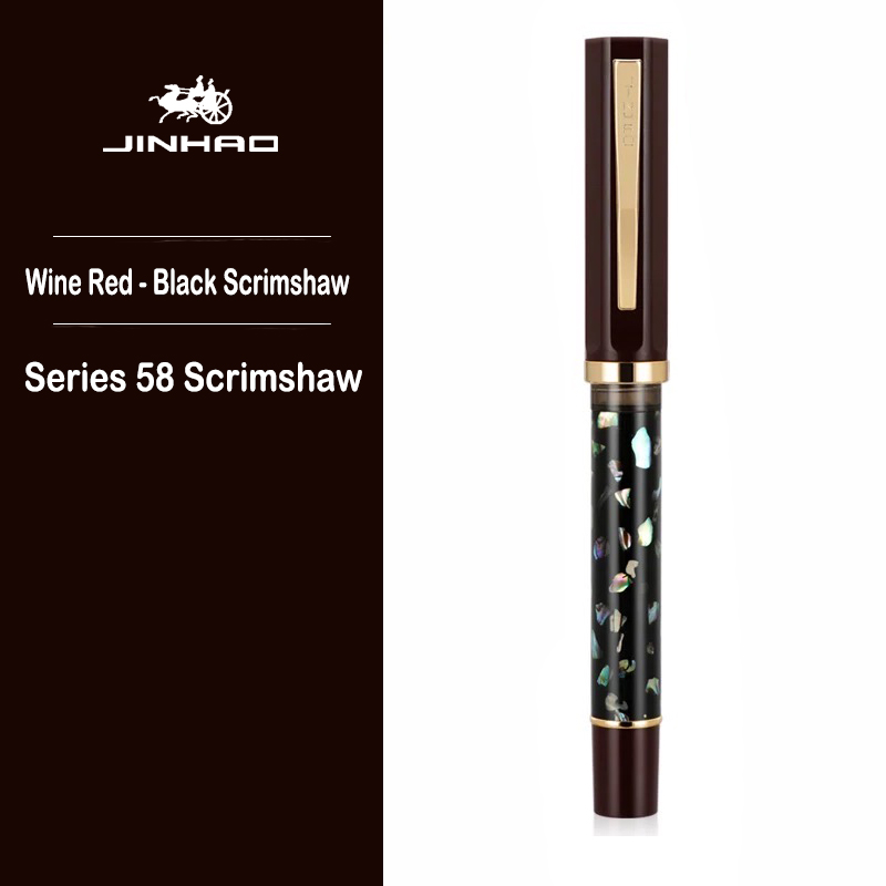 JINHAO 58 Wood / Scrimshaw Fountain Pen Student F EF Nib Ink Pen Calligraphy Pen Stationery School Office Supplies