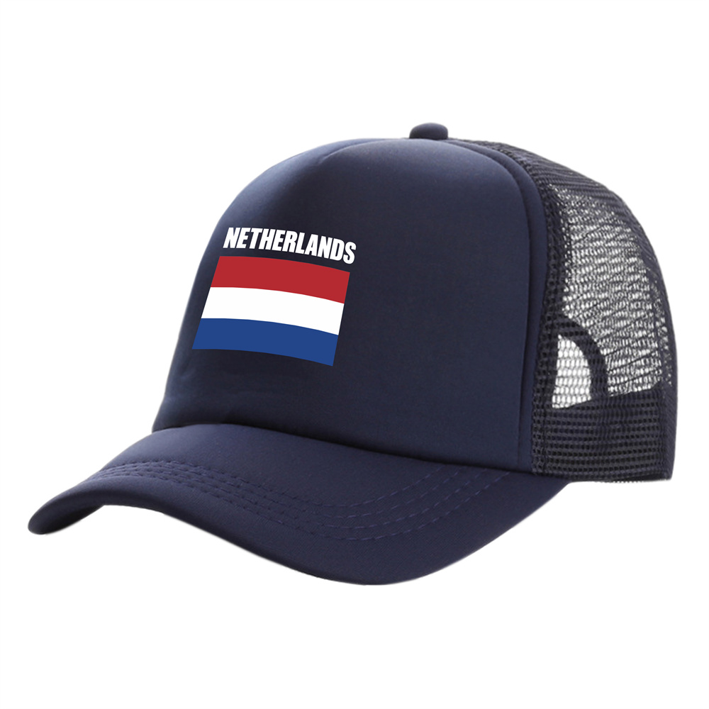 Netherlands Trucker Cap Men Nl Nld Holland Netherlands Hat Baseball Cap Cool Summer Unisex Mesh Net Caps: black