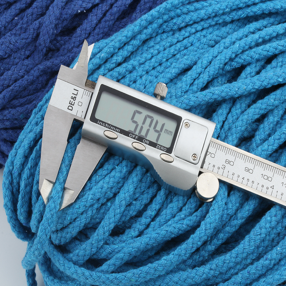 10Yards 5Mm Gekleurde Twisted Cord Touw 100% Katoenen Touw Cords Craft Decoratieve Twisted Diy Handgemaakte Tas Trekkoord Accessoires
