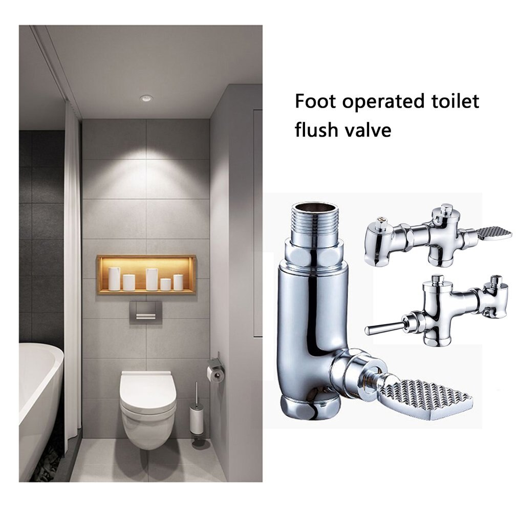 Kobber forsinkelsesventil avføringe skylleventil fotpressing tidsforsinkelse selvlukkende toalett skylleventil wc urinal spyleventil