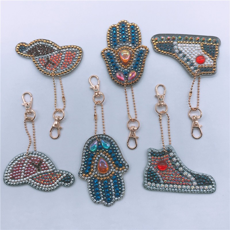 HUACAN porte-clés de bijoux peinture diamant | broderie diamant, sac de dessin animé, décorations bricolage, pour main: YSK16