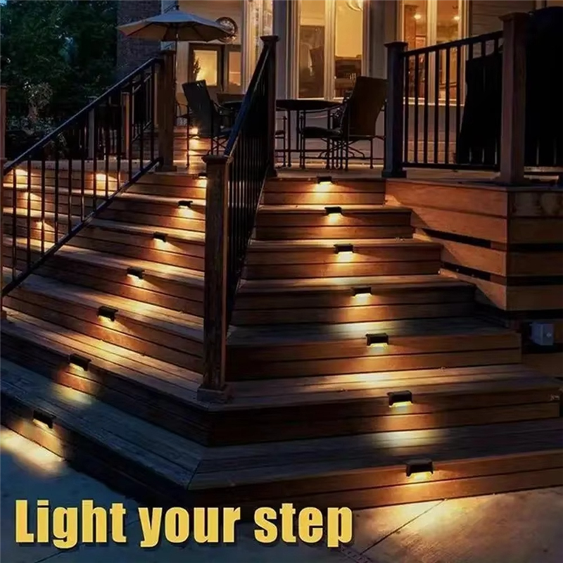 -AAIMA Commercial Street LED Step Lights 16 Pcs Solar Powered Outdoor Deck Lighting Suitable For Balconies Terraces Stairs Fence