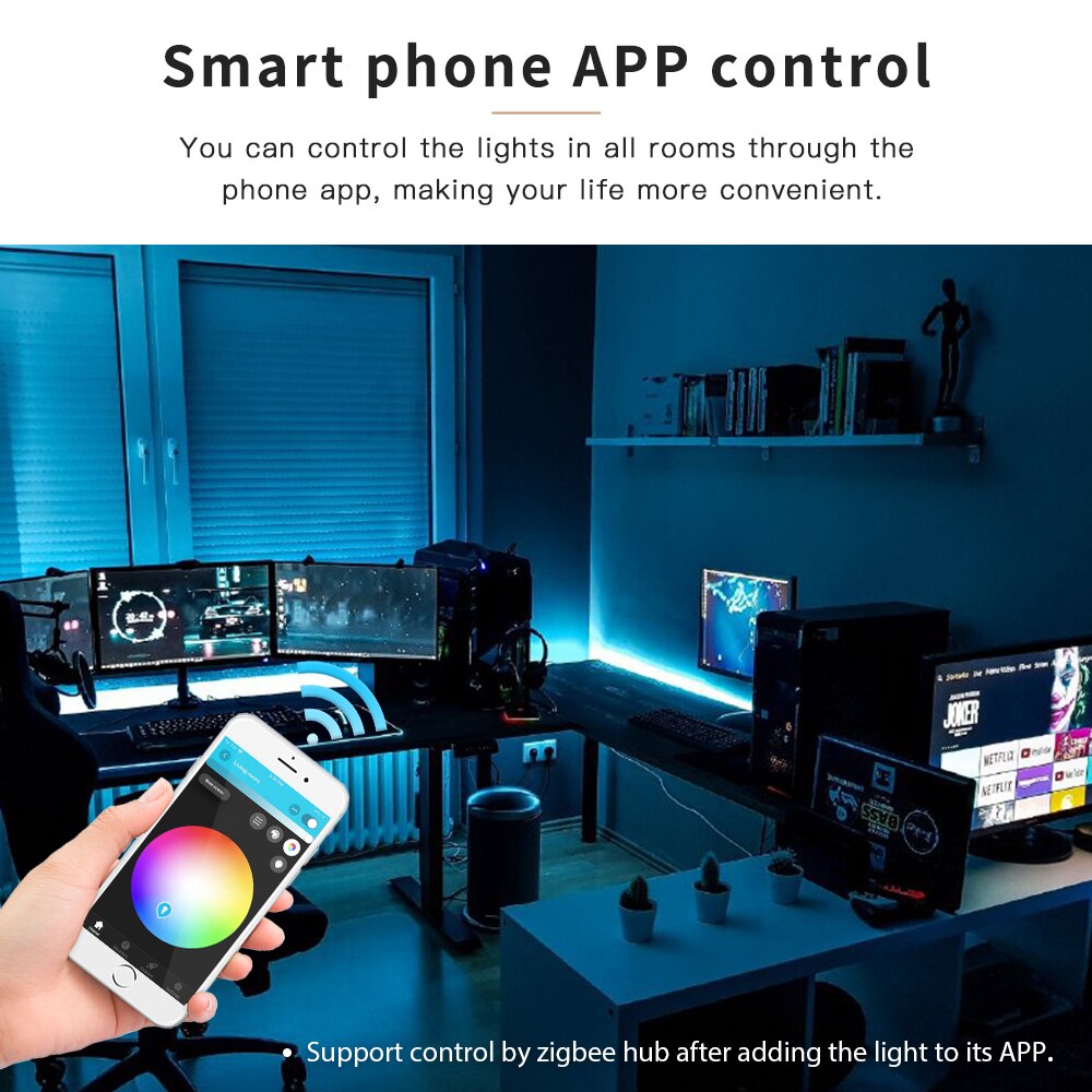 ZigBee Light Link Smart LED Strip Kit RGBCCT Strip Controller for LED Strip Light Work with Echo Plus Alexa Smartthings