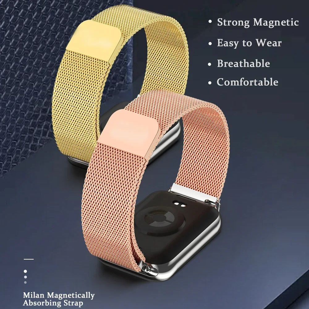Magnetic Stainless Steel Strap for Redmi Watch 5 4 Milanese Loop Wristband for Xiaomi Mi Band 9 Pro/8 Pro Metal Bracelet Correa