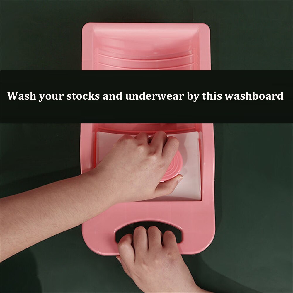 Portable Washing Machine Laundry Washboard Easy To Store And Place Washtub Anti-Slip For Washing Dirty Socks Underwear Leggings