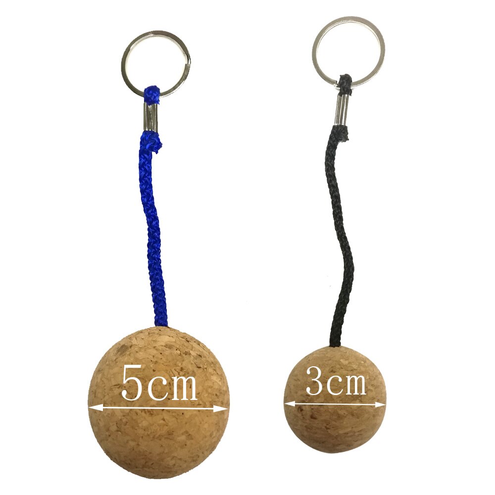 3.5Cm 5Cm Drijvende Kurk Bal Sleutelhanger Sleutelhanger Sleutelhanger Key Ring Voor Marine Zeilboot Kano Kajak Duiken zwemmen: Black 1PC lue 1PC