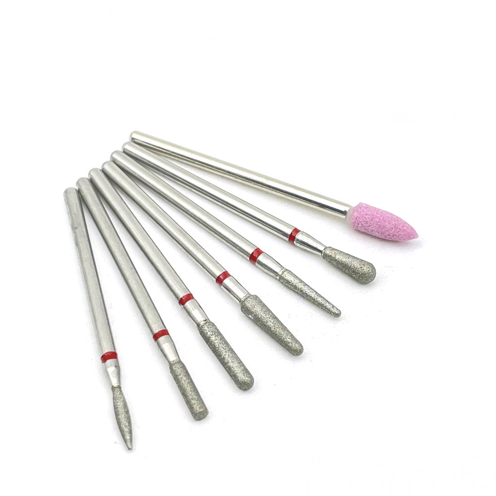7 stücke Diamant Schleifen Bur Bohrer Sets Dental Schleifen Dental Diamant Polieren Bohrer 2,35mm Shankk: 17