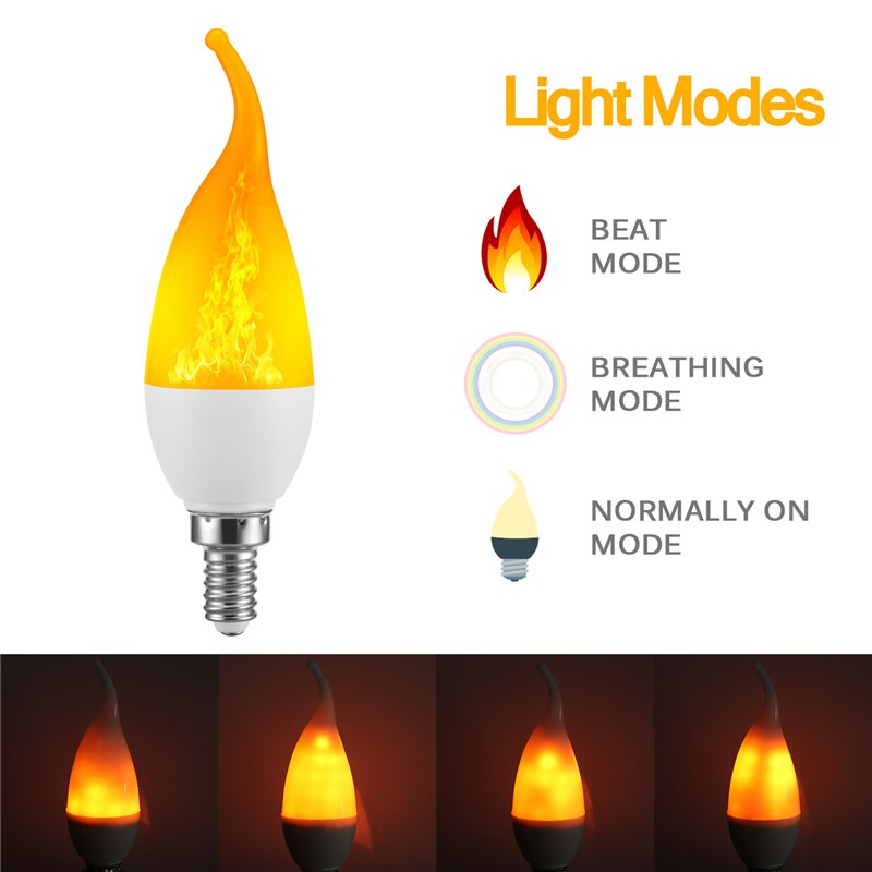 LED Feuer Licht E14 E27 B22 Kerze Lampe 5W 4 Modi Beleuchtung LED Flamme Flackern Lampe Wohnzimmer Weihnachten atmosphäbetreffend Lampe Wohnkultur