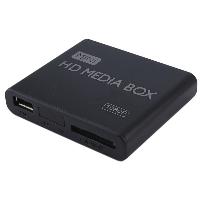 Mini Media Player 1080P Mini HDD Media Box TV Box Video Multimedia Player Full HD with SD MMC Card Reader EU Plug