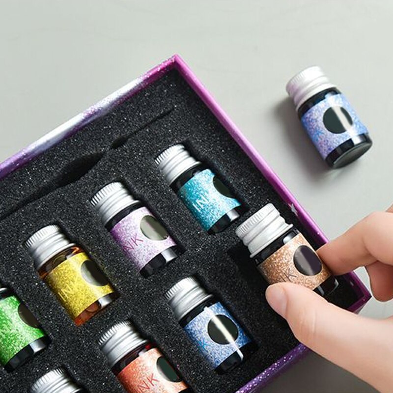 Crystal Starry Sky Glass Ink Pen Glass Dip Pen For Writing Fountain Pen Set 40JB