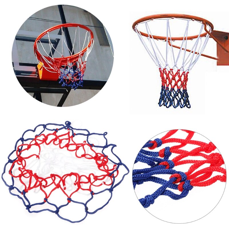 Universal 5mm rød hvit blå basketball nett nylon bøyle mål rim mesh