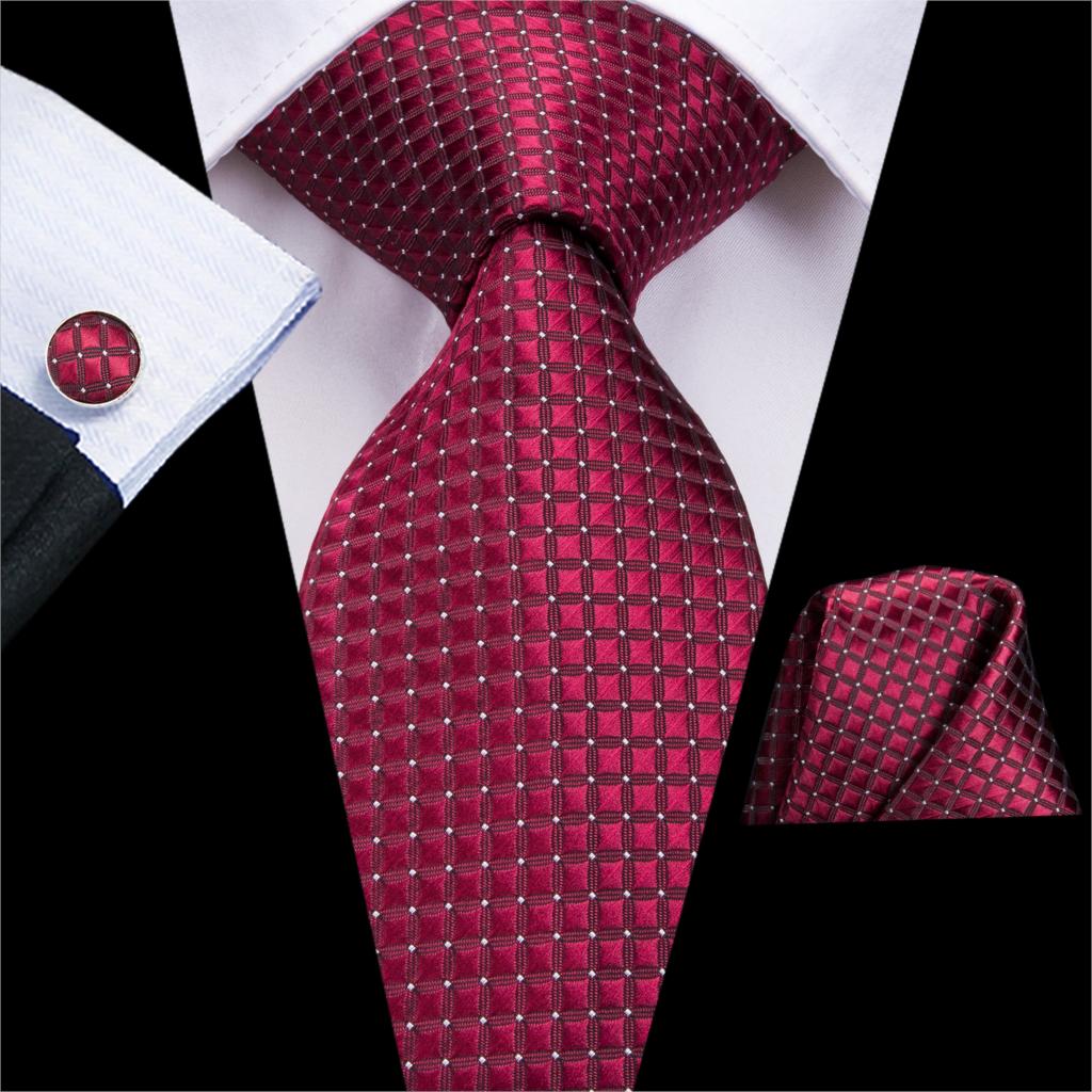 Hi-Tie Bourgondië Paisley Gestreepte Zijden Bruiloft Stropdas Voor Mannen Mens Stropdas Hanky Manchetknopen Set Business Party