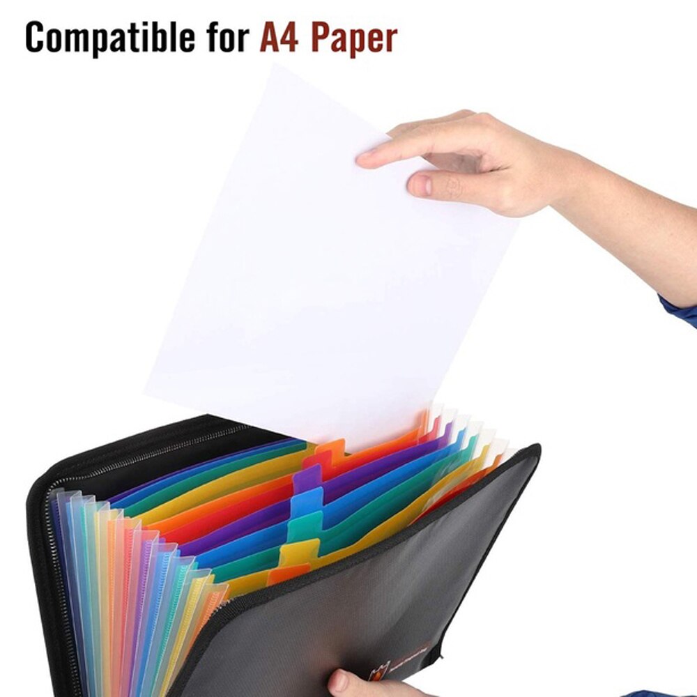 1 P Fireproof File Folder 13 Individual Pocket Portable Fireproof Water Resistant Document Bag Large Capacity File Folder