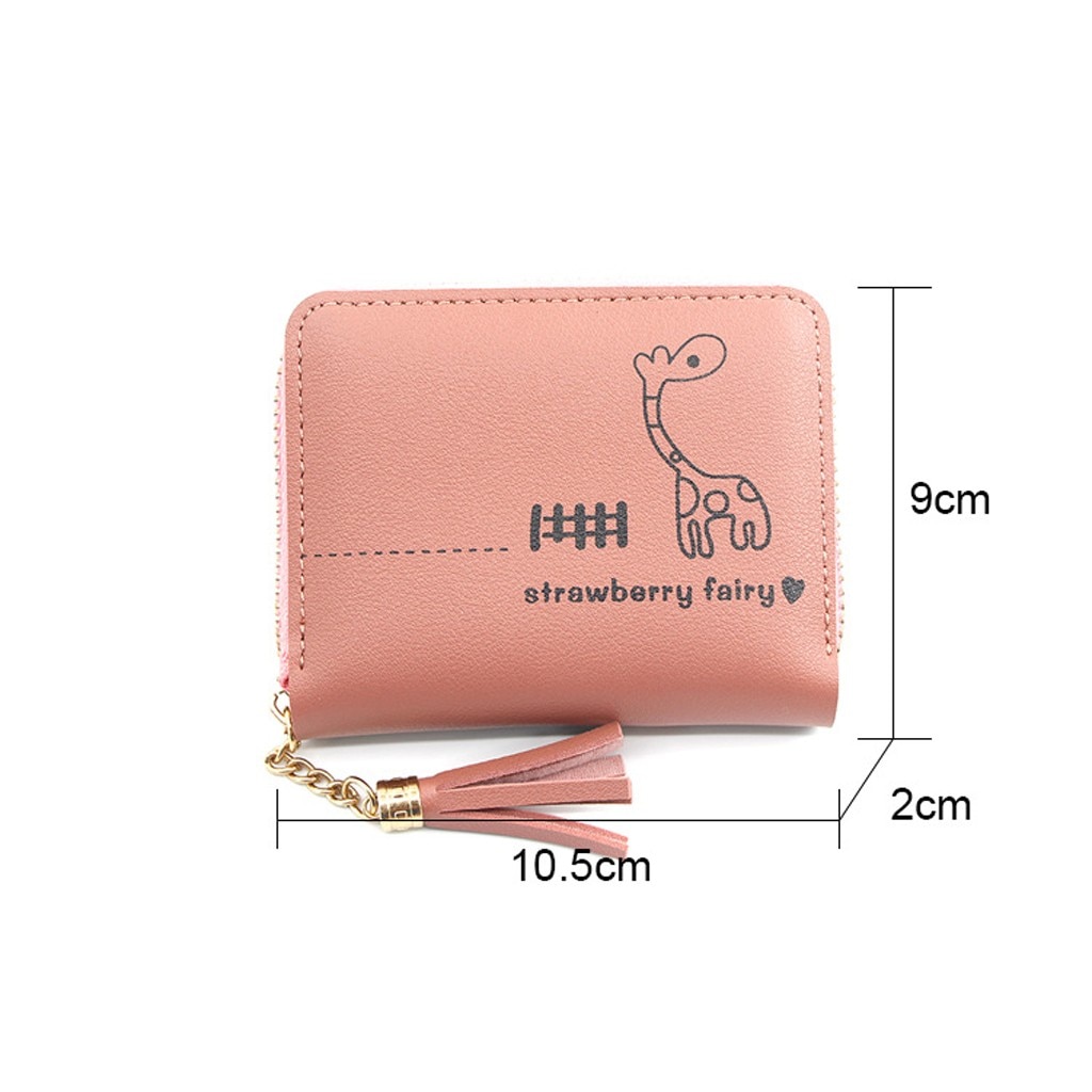 Femmes court gland imprimé à franges en cuir portefeuille femme Simple voyage en plein air de crédit porte-carte porte-monnaie Mini pochette