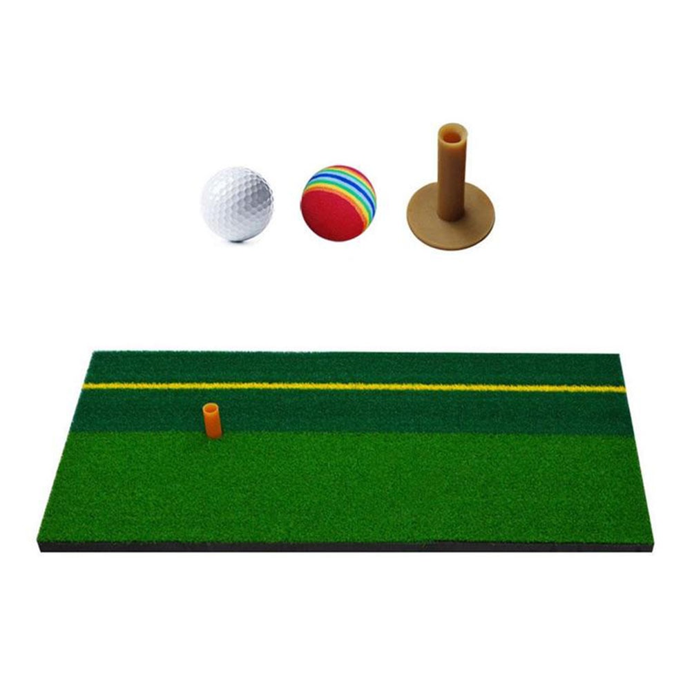 Inomhus golfmatta golfträning träffdyna konstgräs golfträningsmatta med tee-hållare för hemma golfträningsunderlägg