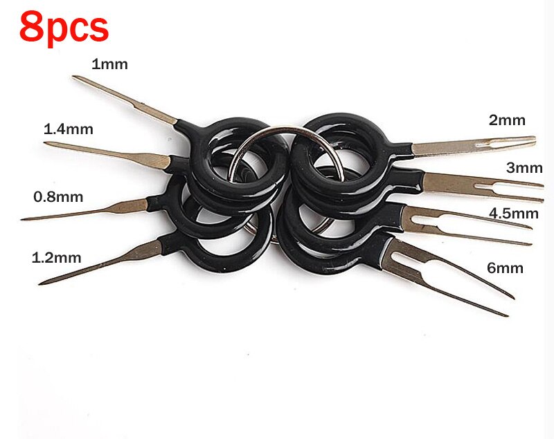 26pcs Car Terminal Removal Kit Wiring Crimp Connector Pin Extractor Puller Terminal Repair Tools: 8pcs