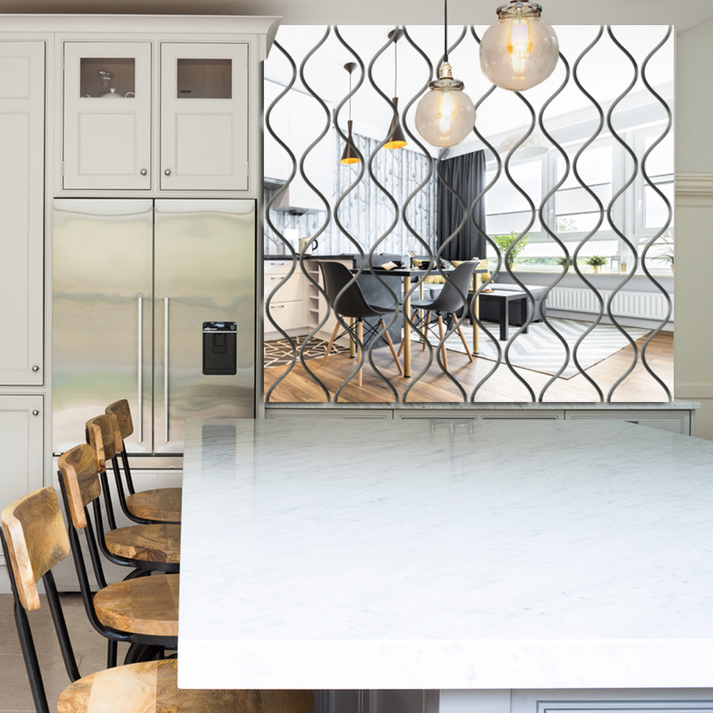 3D Mirror Sticker DIY Self Adhesive Acrylic Mirror Mural Decals Modern Bedroom Living Room Background Art Home Decoration