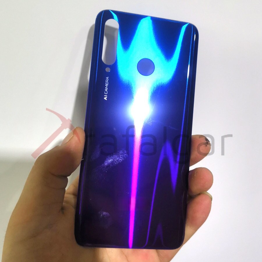 Funda trasera para Huawei Honor 10i, carcasa de plástico para batería, piezas de repuesto: Blue No Lens