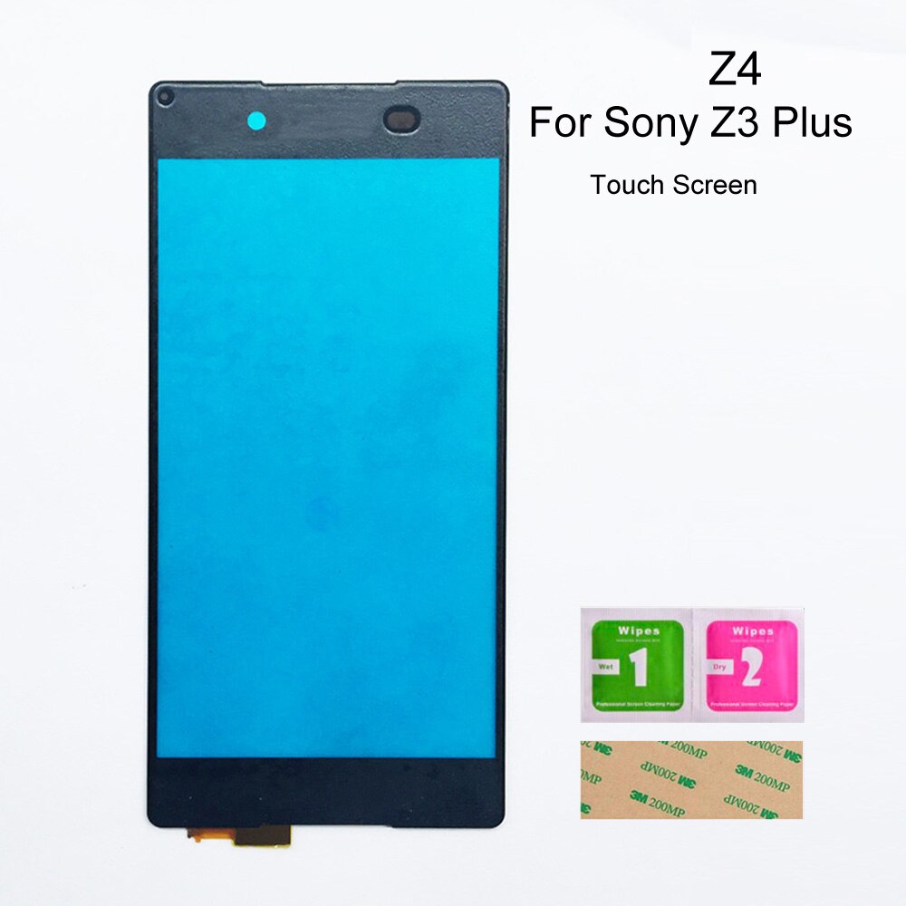 Panel táctil exterior con Sensor de cristal para Sony Xperia Z3 Compact Z3 mini Z3 Plus Z4 Digitalizador de pantalla táctil, D6603 D5803 E6533: Z3 Plus Black