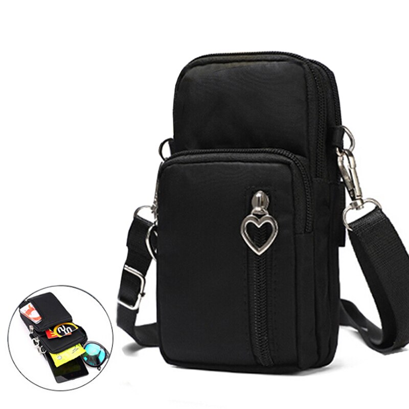 Mode Vrouwen Sport Vierkante Tas Mini Gsm Pouch Crossbody Schoudertassen