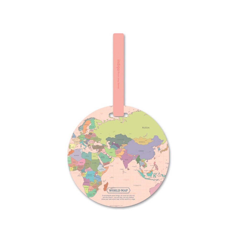 Map Luggage Tags Women Travel Accessories Suitcase ID Address Holder Baggage Boarding Tag Travel Bag Portable Label: Pink