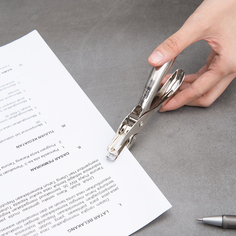 DELI Metal Paper Punch - 1 Hole Punch Machine - Diameter 6mm - 8 Sheets