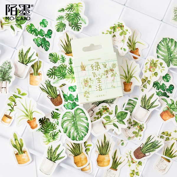 Étiquettes autocollantes vue japonaise, ensemble de 45 pièces/boîte, papeterie décorative, Scrapbooking, étiquette autocollante pour Album journal intime, DIY bricolage