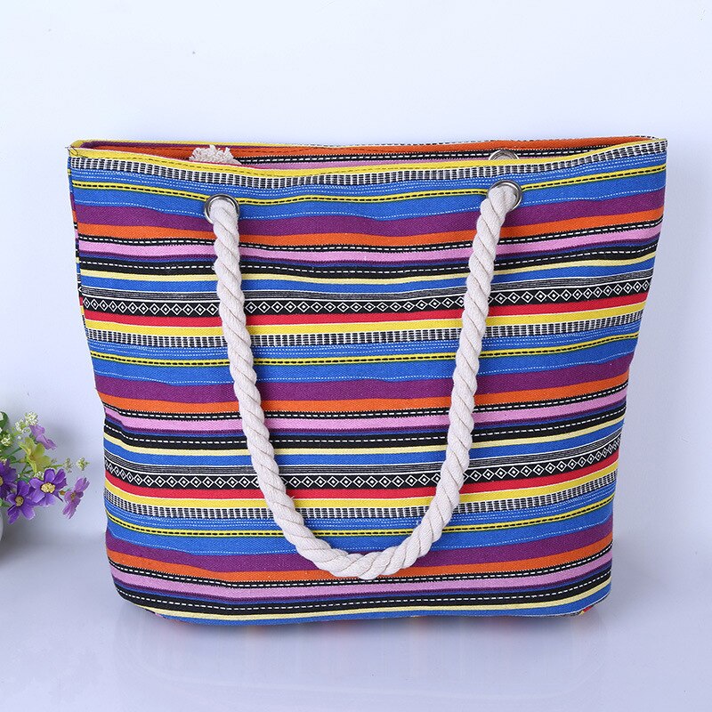 bolso de mano bohemio a la , bolso de mujer de gran capacidad, bolso de hombro individual, bolso de playa, bolso de ocio con cuerda de algodón, triangulación de envíos: 08