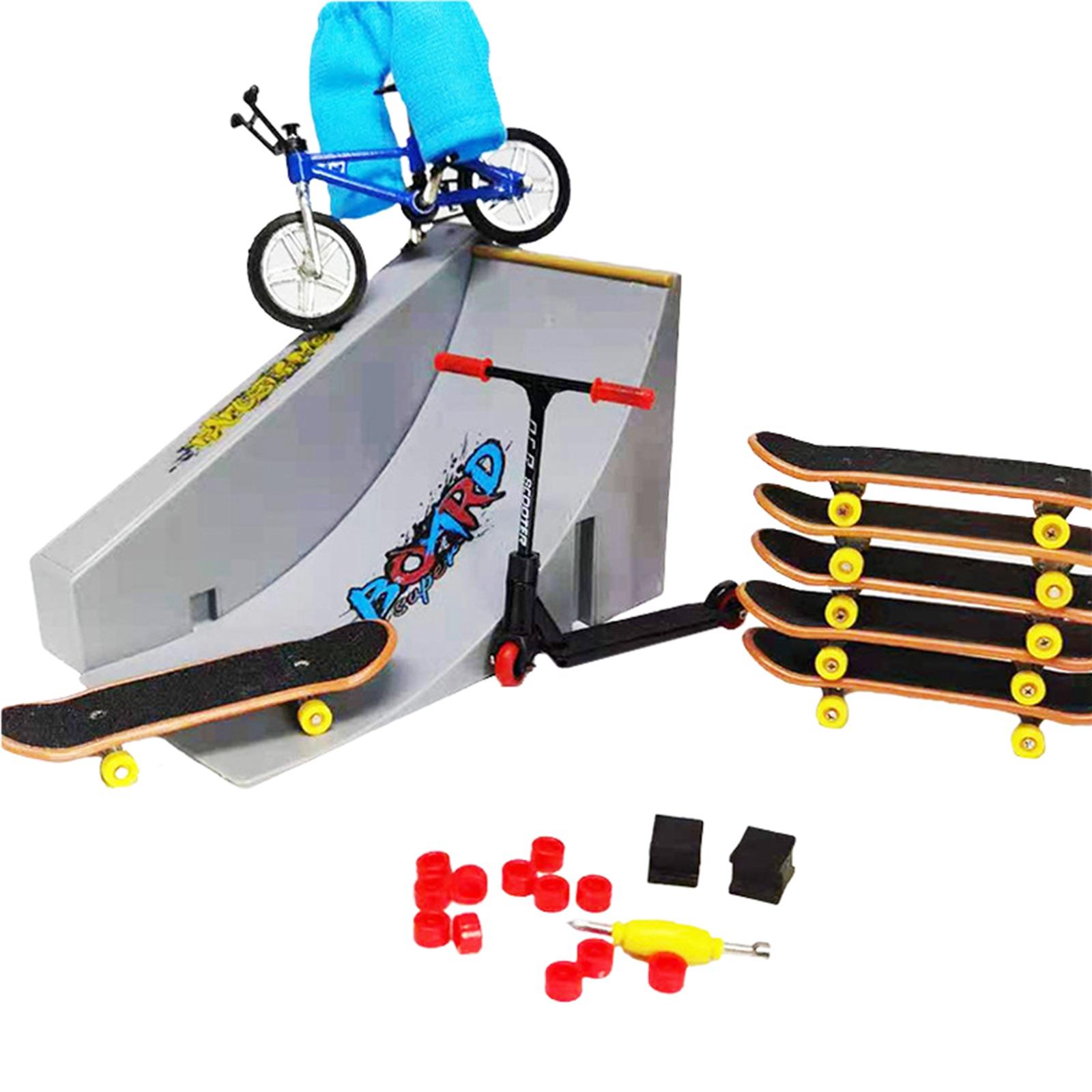 Jouets de vélo de Skateboard à doigts, rampe à main, Mini Scooter, Kit de planche à roulettes pour l&#39;entraînement, la Coordination des doigts