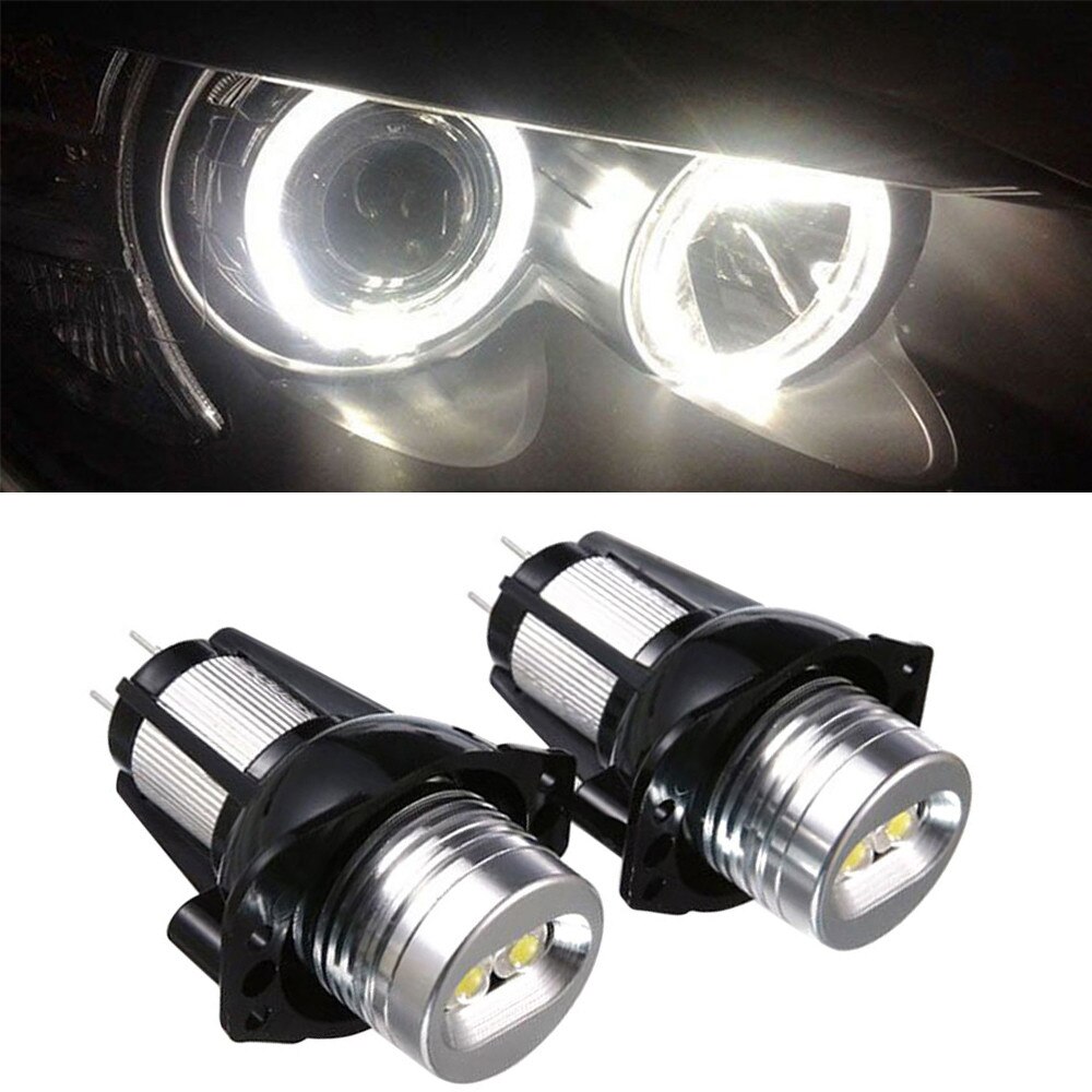 Led Auto Lamp 2 Pcs E90 Angel Eyes Halo Ring Led Licht 6W Marker Lamp Xenon Wit voor Bmw Auto Running Light