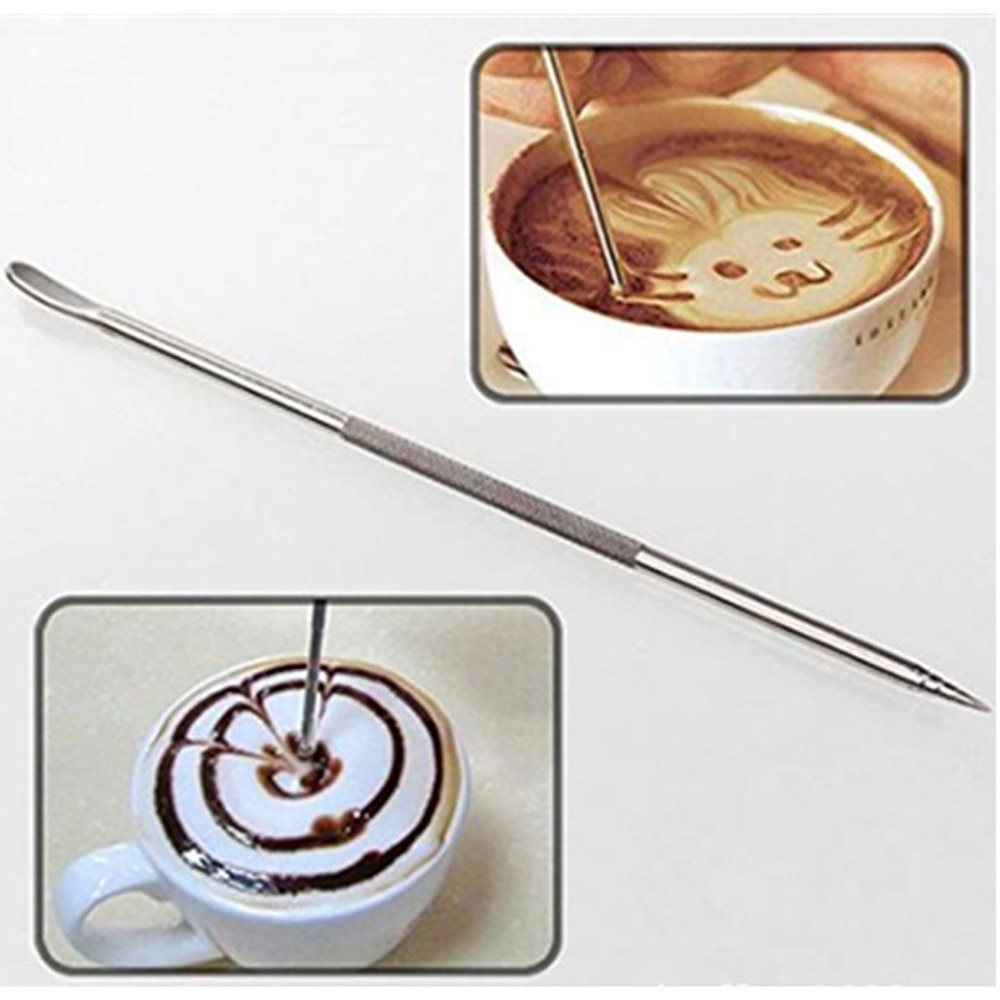 Elektrische Melkopschuimer Set Melk Cappuccinatore Automatische Handheld Schuim Koffie Melk Snorhaar Draagbare Keuken Koffie Ei Gereedschap: Coffee pull needle