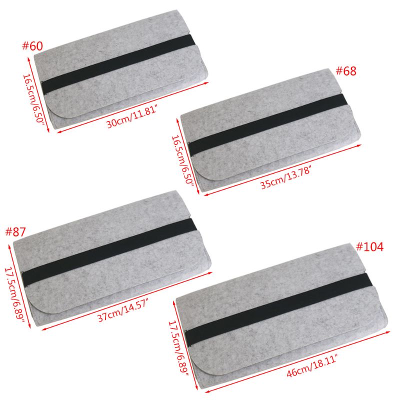 Organizador de almacenamiento portátil de gran capacidad, banda elástica práctica de fieltro, Bolsa duradera, bolsa para teclado mecánico a prueba de polvo