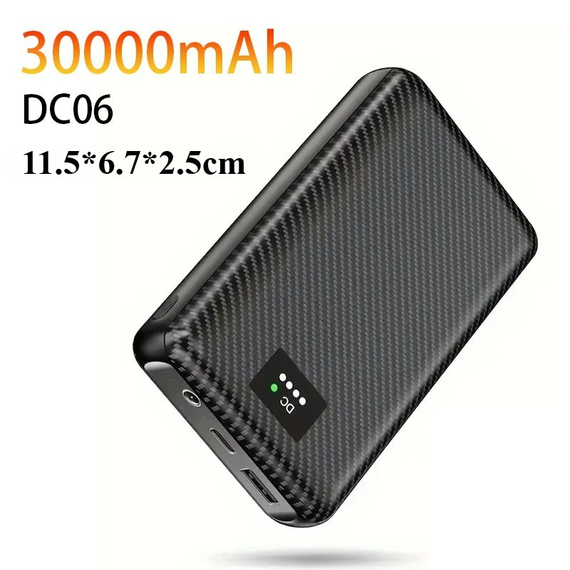Powerbank 40000mAh Port DC 7.4V chauffage Portable alimentation Mobile pour gilet chauffant veste gants équipement de chauffage électrique: Black / 30000mAh