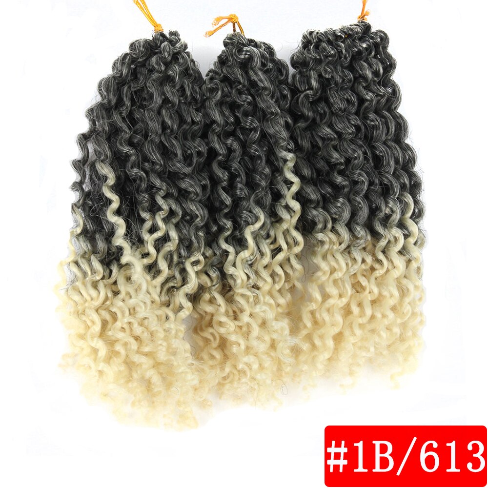 Pageup Marley Braids Hair For Women Ombre 1B/Blue 8 Inch Synthetic Crochet Braids Braiding Hair Extensions 3Pcs/Pac: 1B-613