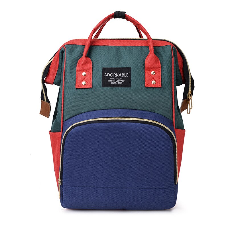 Rugzak Mode Koreaanse Stijl Luiertas Multifunctionele Grote Capaciteit Tas Mother 'S Bag Zuigfles: Red Green Blue
