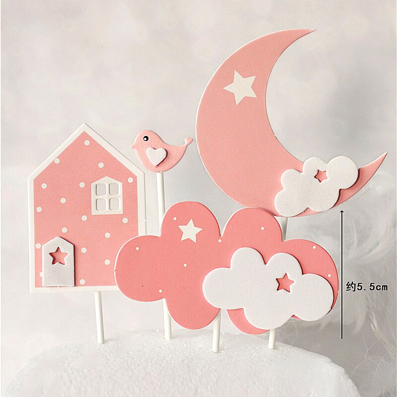 Pink Happy Farm cow tree Cake Toppers for kid's birthday cake Children's Day Party Baby Happy Birthday Supplies Lovely: 1pc CK1785A