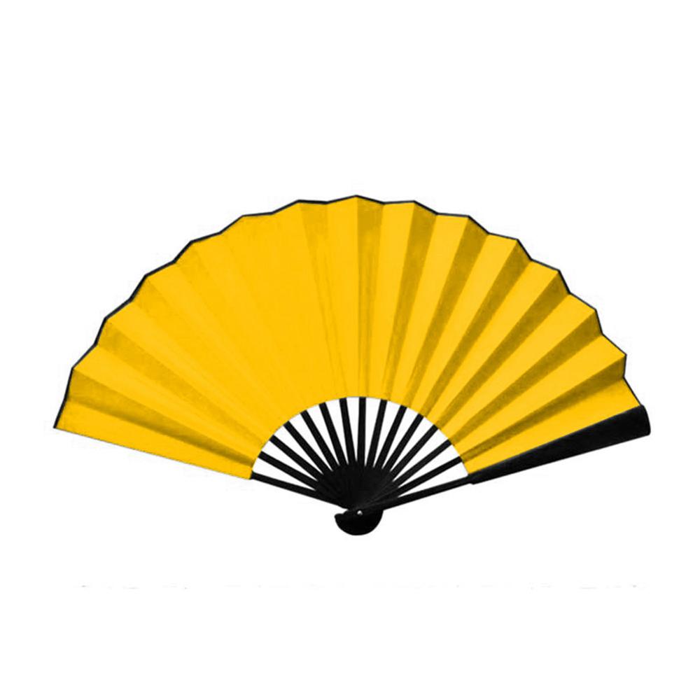 Brand White Blank Spun Folding Fan Chinese Art Paper Red Black Fan DIY Painting Drawing Fans Early Education Drawing Fans: Yellow / 8 inches