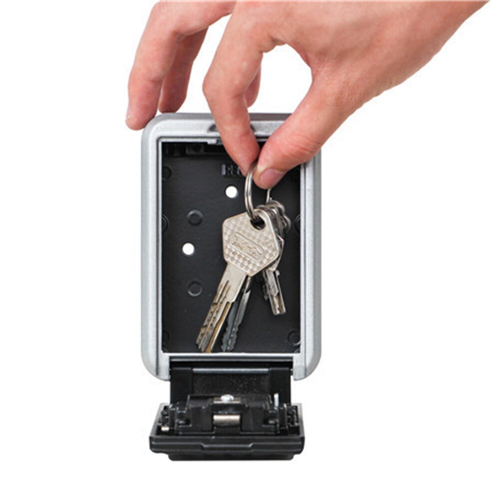 External Key Box Wall Mount Combination Lock Box Key Hidden Lock Box Security Key Lock Box 4 Digit Lock Box Suitable for Family: Default Title