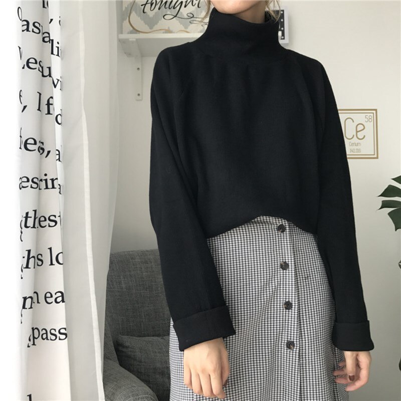 2020 outono inverno camisola de gola alta de malha jumper das mulheres novas blusas casuais solto manga longa jaqueta pullovers feminino topo