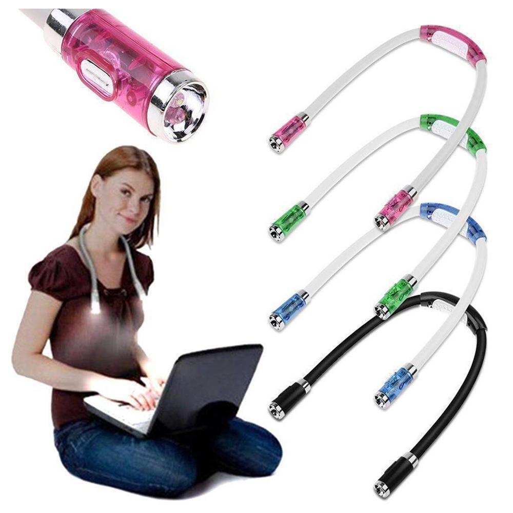 Handig Flexibele Handsfree Led Lamp Neck Knuffel Licht Boek Licht Leeslamp Led Night Flash Light Camping Licht Cd