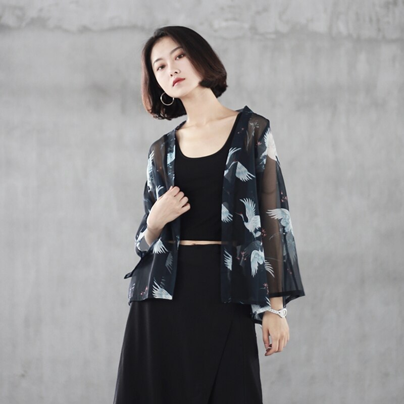 Kimono traditionnel japonais pour femmes, cardigan, yukata, été, , AA003