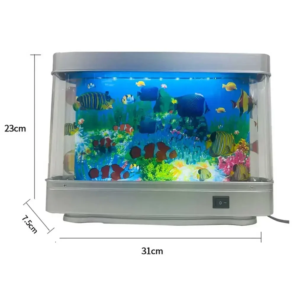 Lámparas artificiales para pecera Tropical, luz nocturna decorativa para acuario, océano Virtual, lámpara de mesa LED dinámica, decoración de habitación bonita,