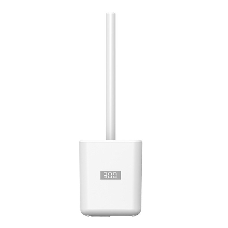 Toilet Brush Smart Uv Ozone Disinfection Silicone Cleaning Brush Bathroom Wall-Mounted Wc Toilet Brush Bathroom Accessories: White