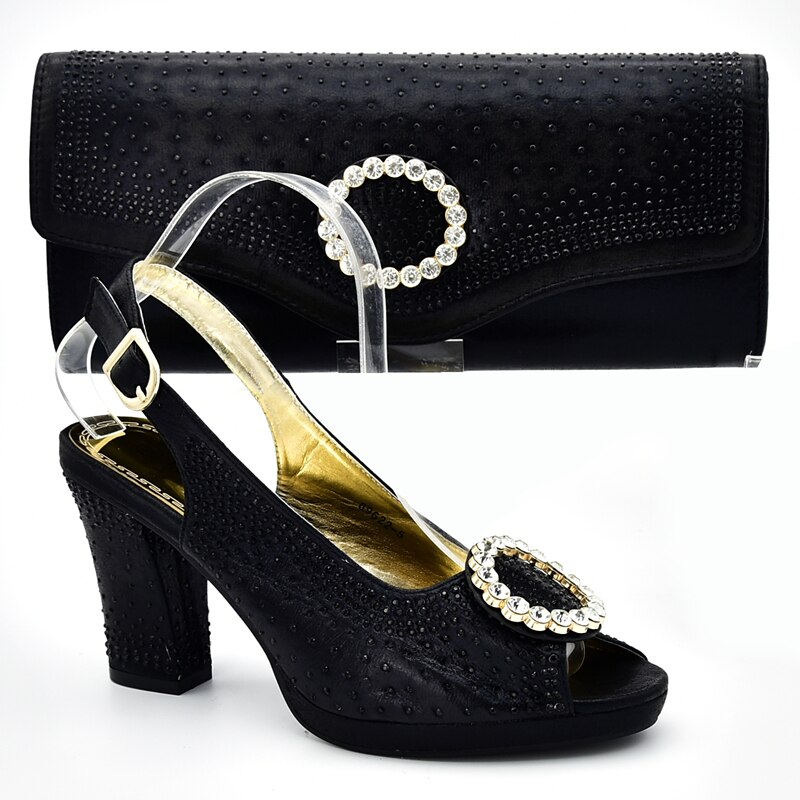 Neue Italienische Schuhe mit Passenden Taschen Set Verziert mit Strass Afrikanische Schuhe und Tasche Set für Party Frauen Schuhe Sommer
