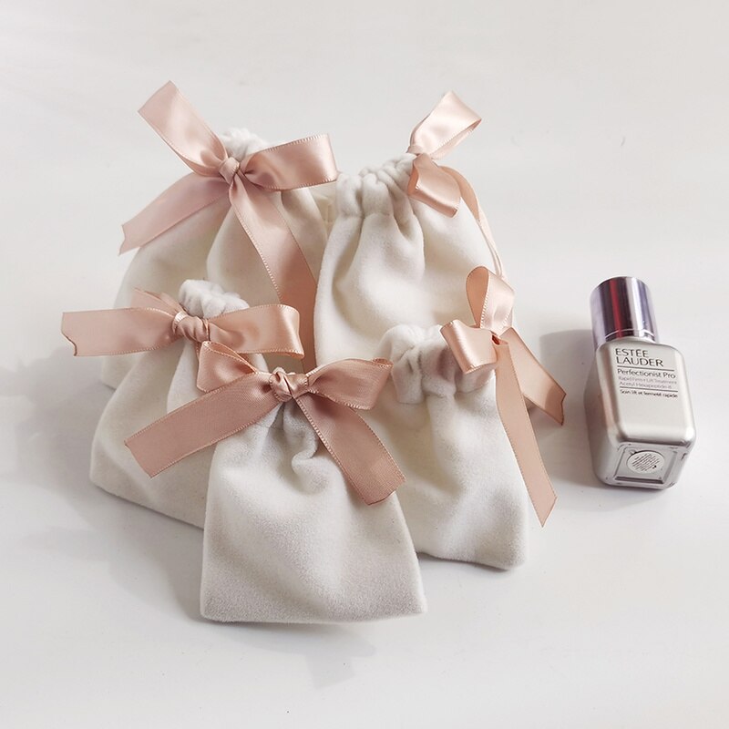 Velvet Jewelry Pouch Drawstring Bag Packaging Necklace Bracelet Makeup Bead Storage Bags Earring Packing Pouch 10pcs/lot