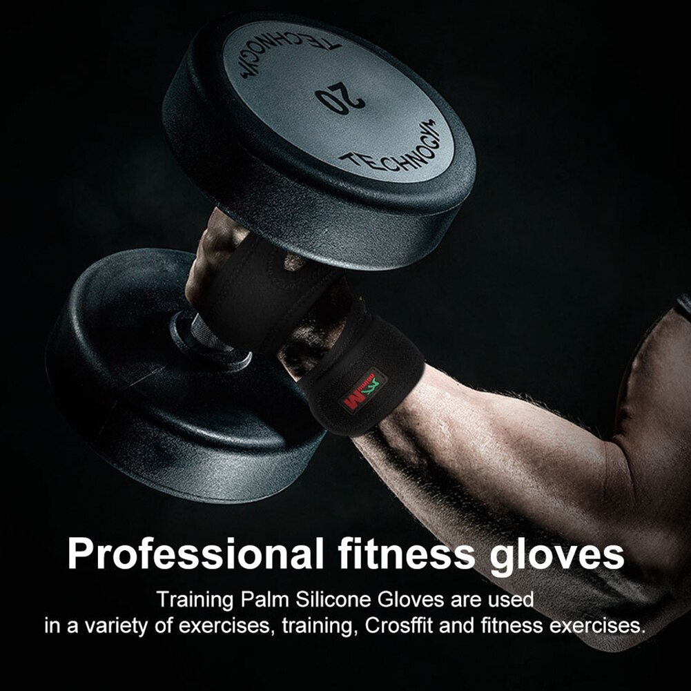 1pair Wrist Support Weight Lifting Gloves Elastic Gym Fitness Half Finger Non Slip Cross Training Strong Grip Pull Ups Workout